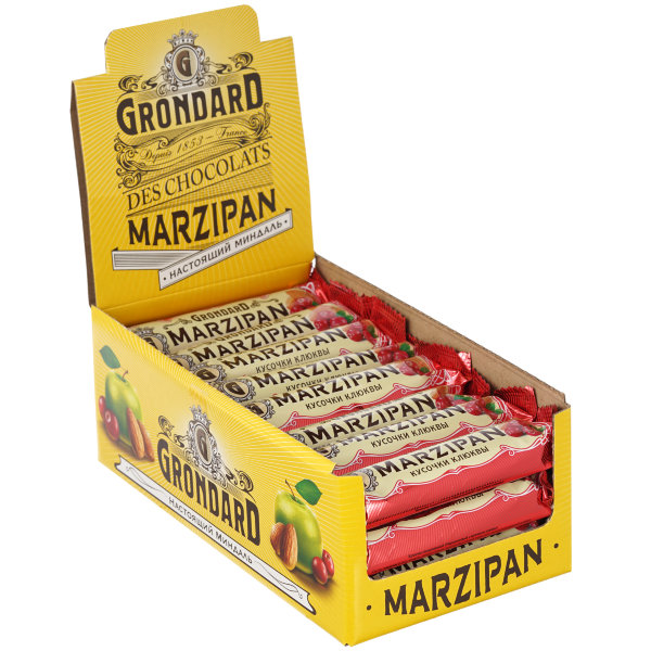 №1 TM Grondard     (8415) Батончики глазированные Марципановые Клюква, (24шт по 50г)    в Артеме