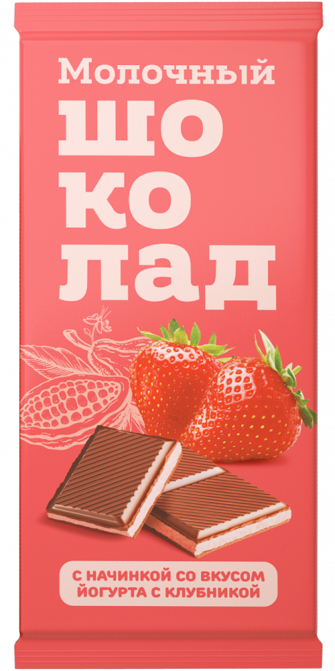  Меренга Шоколад молочный с начинкой Йогурт-Клубника,(блок 24шт по 80г)   в Артеме