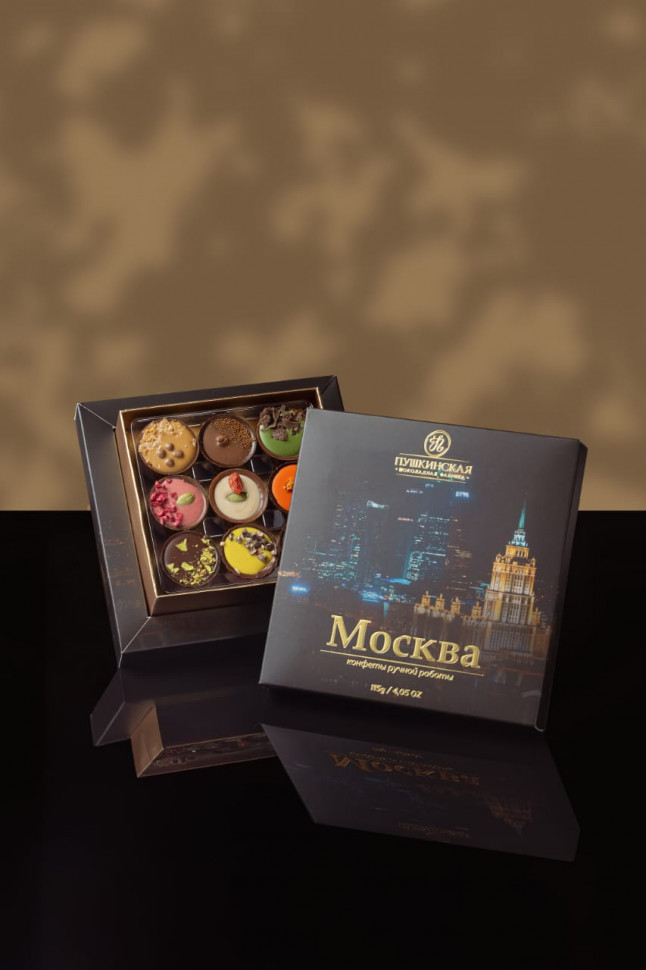  Пушкинская фабрика Конфеты Ассорти (Москва), 115г(чёрная коробка) в Артеме